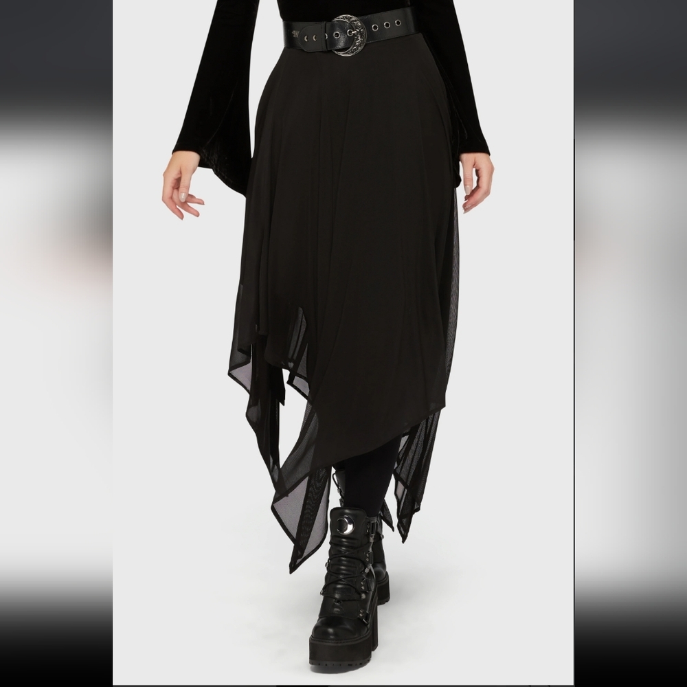 Killstar Black Asymmetrical Women's Skirt